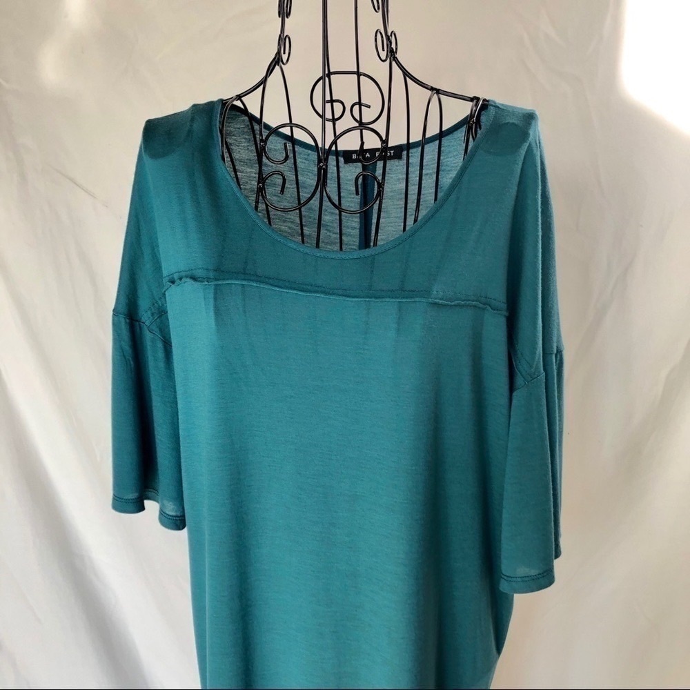 Baja East 100% Modal Short-sleeve Lagenlook Maxi Dress Size X-Small - Picture 3 of 10